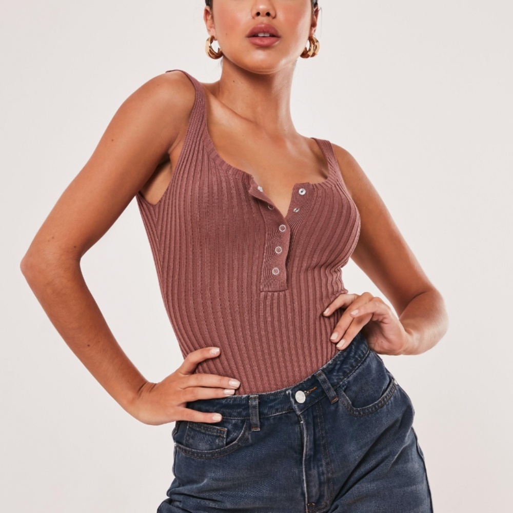 NWT Missguided Ribbed Knitted Bodysuit